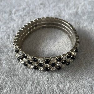 Black and rhinestone Elastic Bracelet
